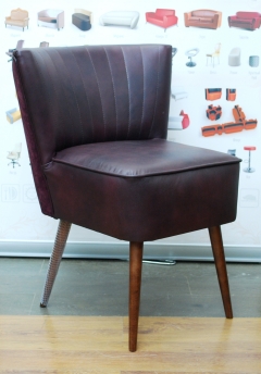 Кресло Gruppo 396 Бьерн натуральная кожа темно бордовый