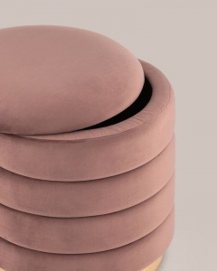 Пуф Stool Group Франсис с ящиком велюр Пыльно-розовый