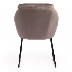 Кресло Tetchair STAR mod. CY-1919 вельвет/металл, 68 х 60 х 88 см , серый HLR 24/черный