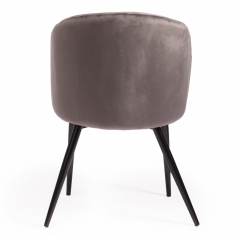 Кресло Tetchair LA FONTAIN mod. 004 вельвет/металл, 60 х 57 х 84 см , серый HLR 24/черный
