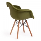 Кресло Tetchair CINDY SOFT EAMES mod. 101 дерево бук/металл/мягкое сиденье/ткань, 61 х 60 х 80 см , зеленый HLR 54/натуральный