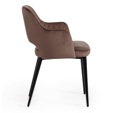 Кресло Tetchair VALKYRIA mod. 711 ткань/металл, 55х55х80 см, высота до сиденья 48 см, коричневый barkhat 12/черный