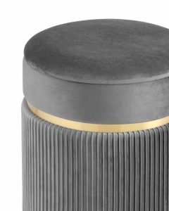 Пуф Stool Group Миранда с ящиком серебро велюр Серый