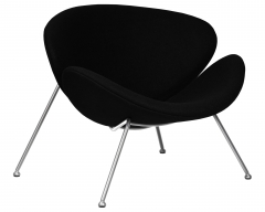Кресло дизайнерское DOBRIN DOBRIN EMILY черный ткань AF9, хромированная сталь