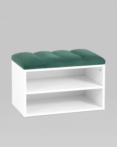 Обувница Stool Group Хольст белая велюр Зеленый