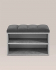 Обувница Stool Group Хольст серая велюр Темно-серый