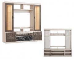 Гостиная Николь Омскмебель Ясень Шимо светлый/Ясень Шимо темный