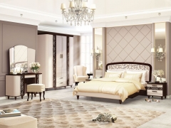 Комплект мебели для спальни Витра Катрин 01 Дуб венге Белый песок Санчо крем Браун вуд