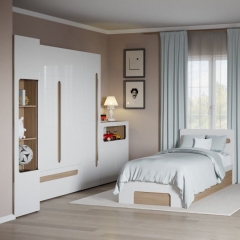 Комплект мебели для детской Стиль Палермо Юниор 5 Белый глянец Ясень шимо светлый