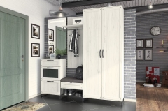 Комплект мебели для прихожей Любимый дом Сидней ЛД 1 Дуб Крафт Белый Серый