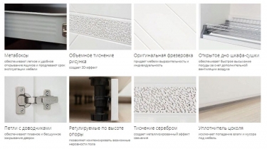 Кухонный гарнитур ширина 200 см Витра Бьянка 17
