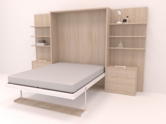 Кровать-трансформер Новый век Смарт 1 откидная с полками К 1600 Ясень шимо темный