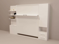 Шкаф-кровать Новый век Смарт 1 с полками 1400 левый Ясень шимо темный