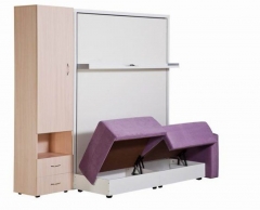 Шкаф-диван-кровать Новый век Смарт 1 3-в-1 левый 1600 Белая шагрень