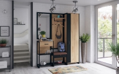 Комплект мебели для прихожей Любимый дом Техно ЛД 1 Дуб Золотой Черный