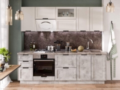 Кухонный гарнитур Любимый дом Джамис 2 Белый кашмир Белый камень