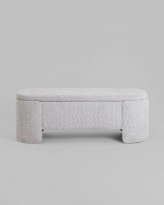 Банкетка Stool Group Taks с местом для хранения букле светло-серый