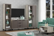 Комплект мебели для гостиной SILVA Марсель 2 Софт Графит Дуб Крафт серый